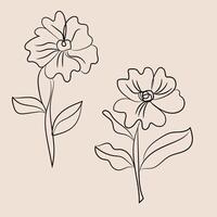 Hand drawn one line art illustration vector