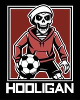 hooligan supporter player tshirt design vector