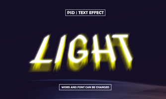Light Editable Text Effect With Shadow psd