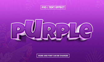 Purple Editable Text Effect With Modern Font Style psd