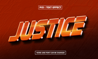 Justice 3D Editable Text Effect With Modern Font Style psd