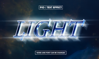 Light 3D Editable Text Effect With Space Background psd