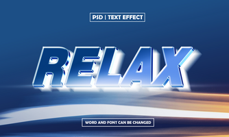 Relax 3D Editable Text Effect With Light Style psd