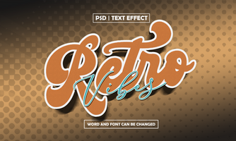 Retro Vibes Editable Text Effect With Modern Style psd