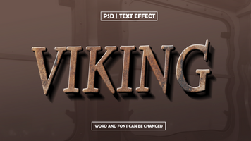 Viking 3D Editable Text Effect With Mirror Background psd