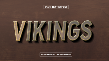 Vikings 3D Editable Text Effect With Modern Font Style psd
