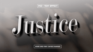 Justice Editable Text Effect With Shadow Background psd