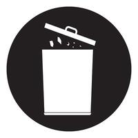 illustration of a plastic trash can vector