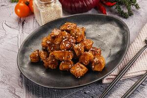 Chicken fillet with soya teriyaki sauce photo