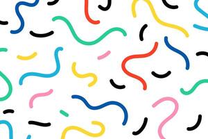 Fun colorful pattern. Creative doodle abstract style art background for kids. Trendy texture design with contemporary basic shapes. illustration vector