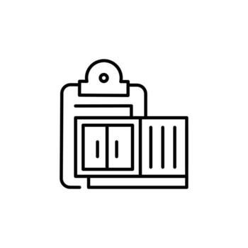 carga inspección Delgado contorno icono diseño bueno para web o móvil aplicación vector