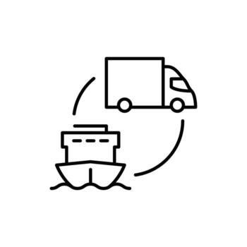 distribution thin outline icon design good for web or mobile app vector