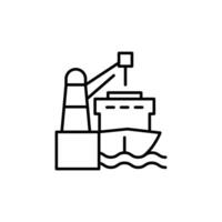 port thin outline icon design good for web or mobile app vector