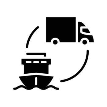 distribución sólido icono diseño bueno para web o móvil aplicación vector