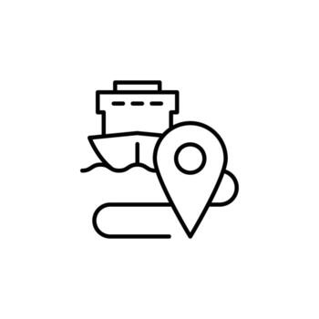 Envío destino Delgado contorno icono diseño bueno para web o móvil aplicación vector