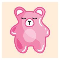 a pink teddy bear with eyes closed vector