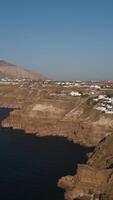 Akrotiri Village in Santorini drone view video