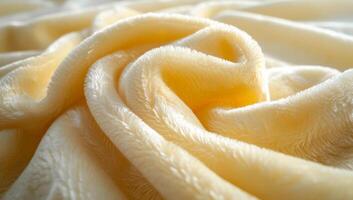 A close up of a white fabric with a slight wave. The fabric is soft and smooth, and the light color gives it a warm and inviting feel photo