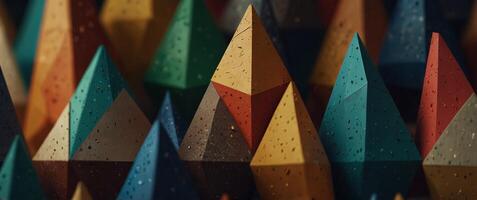 Precise triangular forms pieced together to create a captivating and sophisticated piece. photo