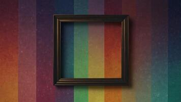 Square Frame in the Middle of a Multicolored Background. photo