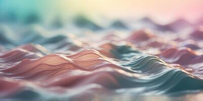Soft, flowing conceptual waves in pastel colors create a tranquil atmosphere. photo