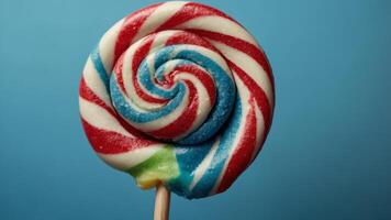 background blue a on lollipop striped Colorful. photo