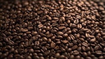 concept warm and Rustic view top paper, brown crumpled on beans coffee Roasted. photo
