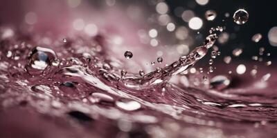 A stunning and visually appealing image depicting a stream of water with diamond-like sparkles in a pink sink. photo