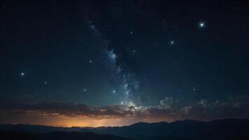 An image of a night sky with stars and clouds. photo