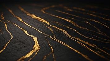 A dark colored background with subtle wrinkles and golden lines ideal for showcasing images with copy space. photo