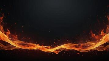 A fiery frame with blazing orange and red flames curling around the edges. photo