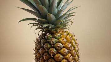 concept fruit tropical view top background, beige on pineapple fresh of Slices. photo