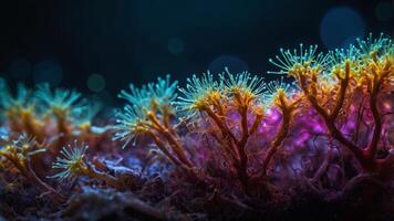 Image 6 A fluorescent microscopic image of a root system filled with beneficial microbes such as bacteria and fungi which play a vital. photo