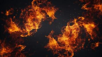 A fiery frame with blazing orange and red flames curling around the edges. photo