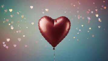 Heart shaped balloon on gradient background. photo