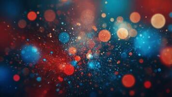 focus,defocus soft scene cosmic or microscopic a depicting background, bokeh red and blue vibrant a in particles or cells of image Abstract banner. photo