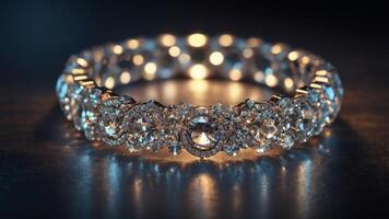 light inner and crystals shimmering with adorned Circle. photo