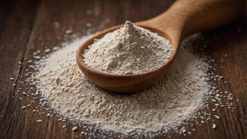 A closeup of buckwheat flour a glutenfree alternative with a rich nutty flavor and high nutrient density. photo