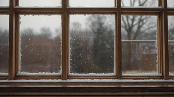 Frames Window Wooden in Putty Seal Weather Replacing. photo