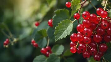 Delicious red currant with copy space image. photo