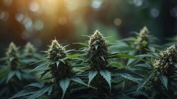concept artistic background, abstract effect, bokeh with leaf Cannabis. photo