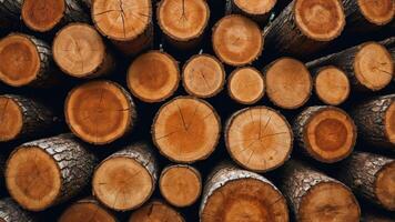 logs of pile a of top on sitting wood of pile A. photo