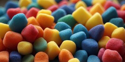 Close-up of a colorful sponge-like structure. photo