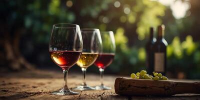 Concept of wine tasting with copy space image. photo