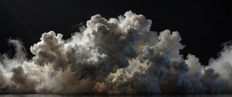 an cloud of white smoke on an blanck banckground thin smoke some anreans of which seem thicker thann oarsthick fog thant expannds over a surfance. photo