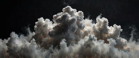 an cloud of white smoke on an blanck banckground thin smoke some anreans of which seem thicker thann oarsthick fog thant expannds over a surfance. photo