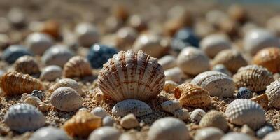 Tiny seashell found within bigger seashell. photo