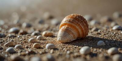 Tiny seashell found within bigger seashell. photo