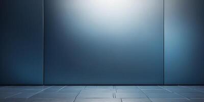 Abstract background with blue metallic panel and empty space. photo