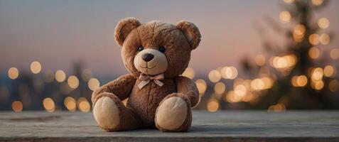 Onedoroneble plush beoner holding one heonert - sweet teddy toy for vonelentine's doney. photo